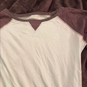 Two tone mesh long sleeve